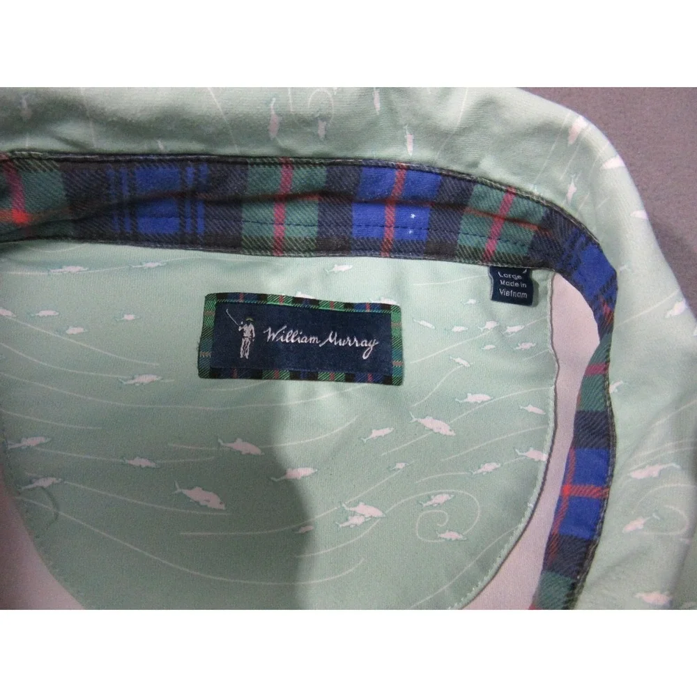 William Murray Shirt Mens Large Green Polo Golf Performance TPC Las Vegas Stitch